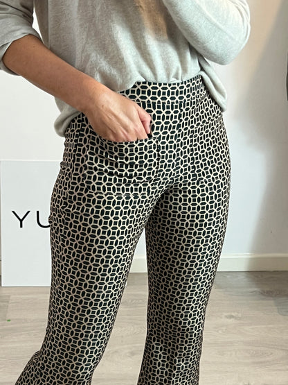 ERRE. Black printed trousers size 38