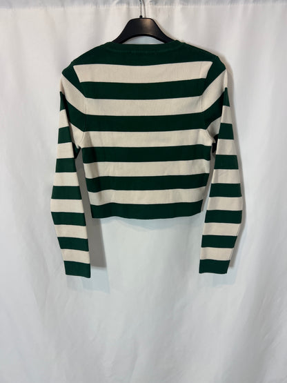 ZARA. Jersey cropped rayas. T M