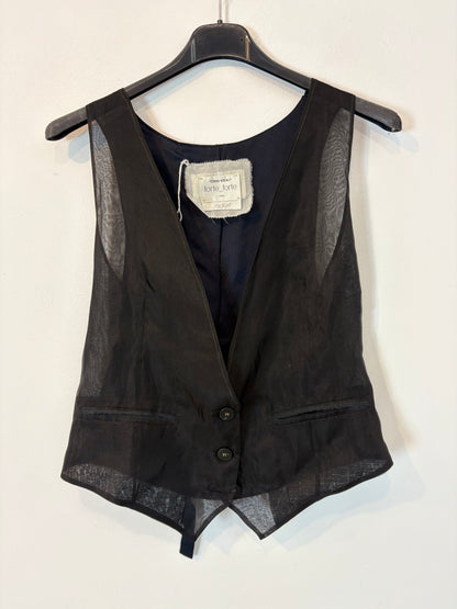 FORTE FORTE. Blue and black silk vest. Size 0 (XS/S)