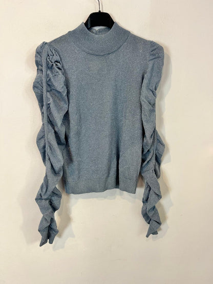 HIGH SPIRITS. Jersey fino azul detalle mangas