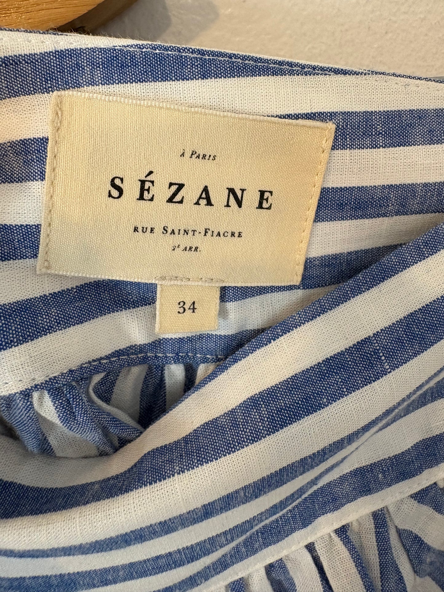 SÉZANE. Conjunto top y falda larga rayas mezcla