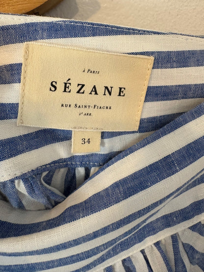 SÉZANE. Conjunto top y falda larga rayas mezcla
