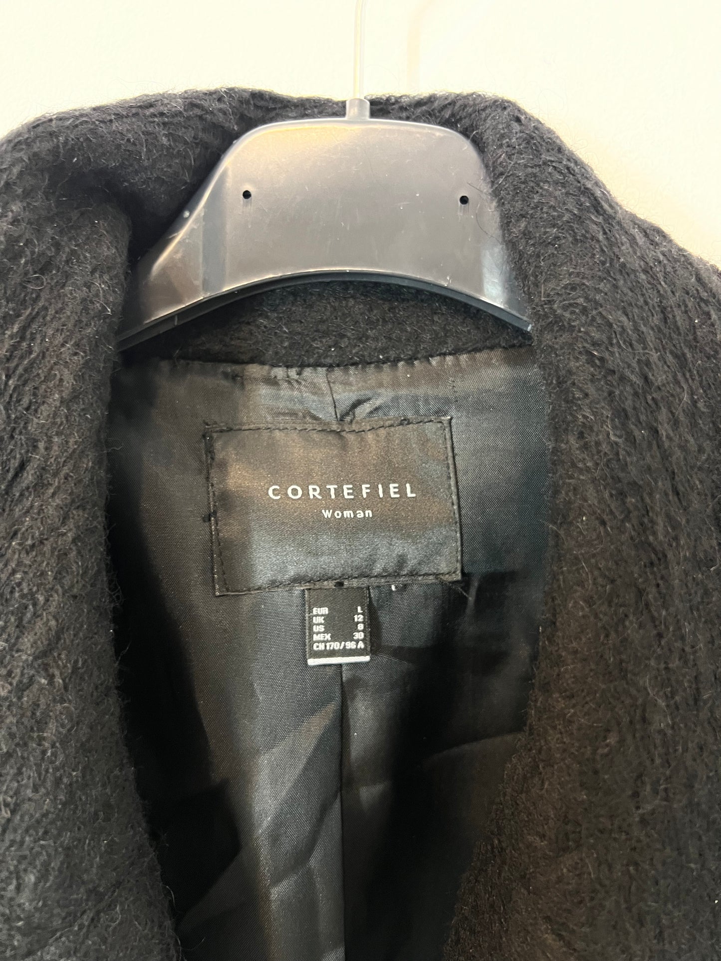 CORTEFIEL. Chaleco negro textura T.l