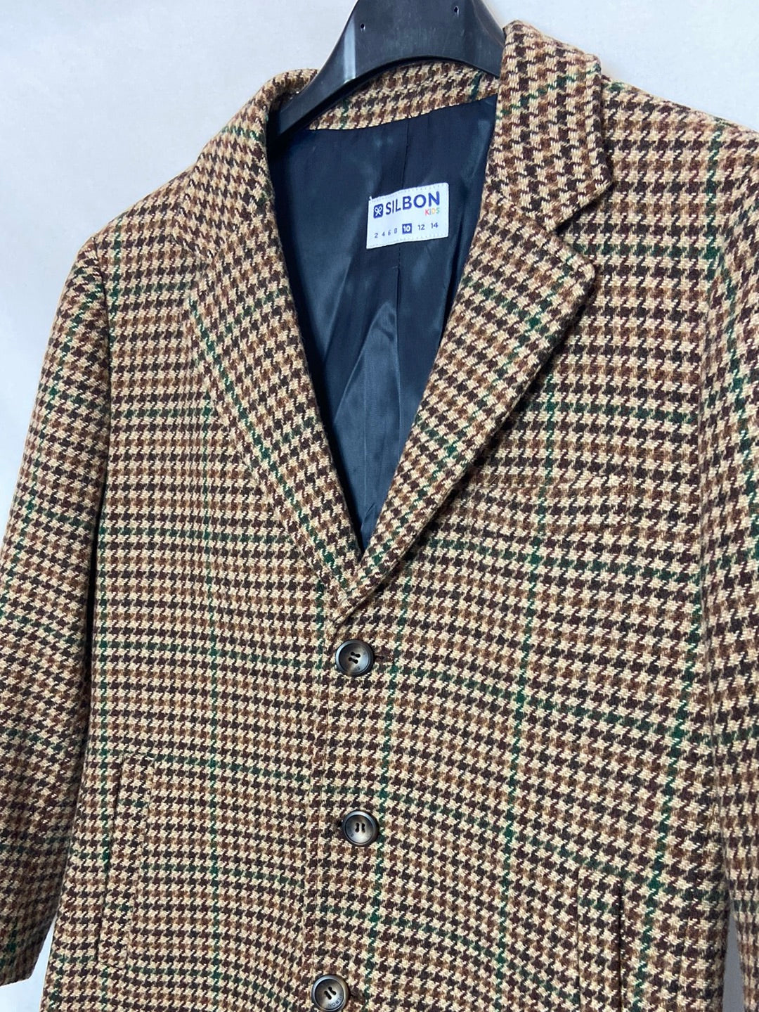 SILBON. Blazer pata de gallo marrón T. 10 años