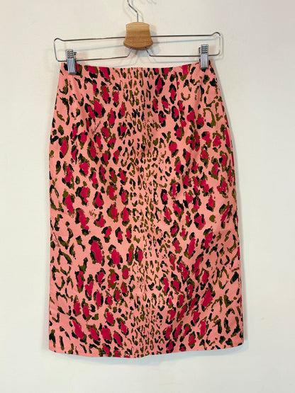 CAROLINA HERRERA . Falda midi estampado con cinturón