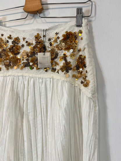 ZARA. Falda midi abalorios