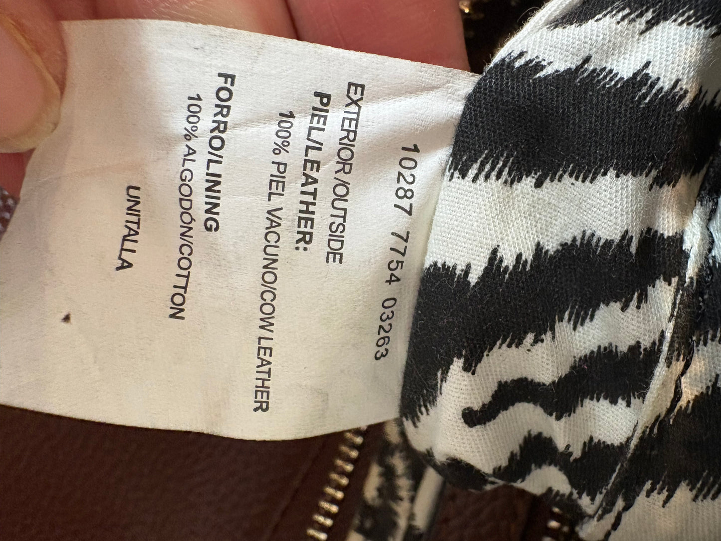 ROBERTO VERINO. Bolso marrón piel