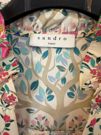 SANDRO. Vestido corto estampado flores