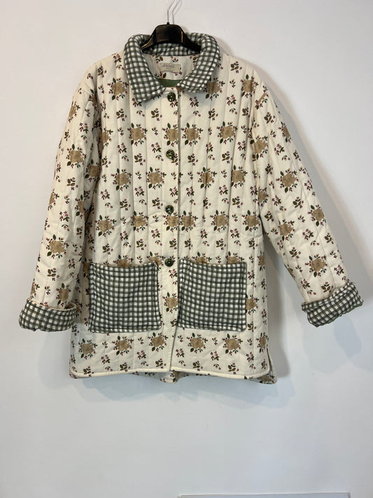 BIRINIT PETIT. Chaqueta beige flores. T L