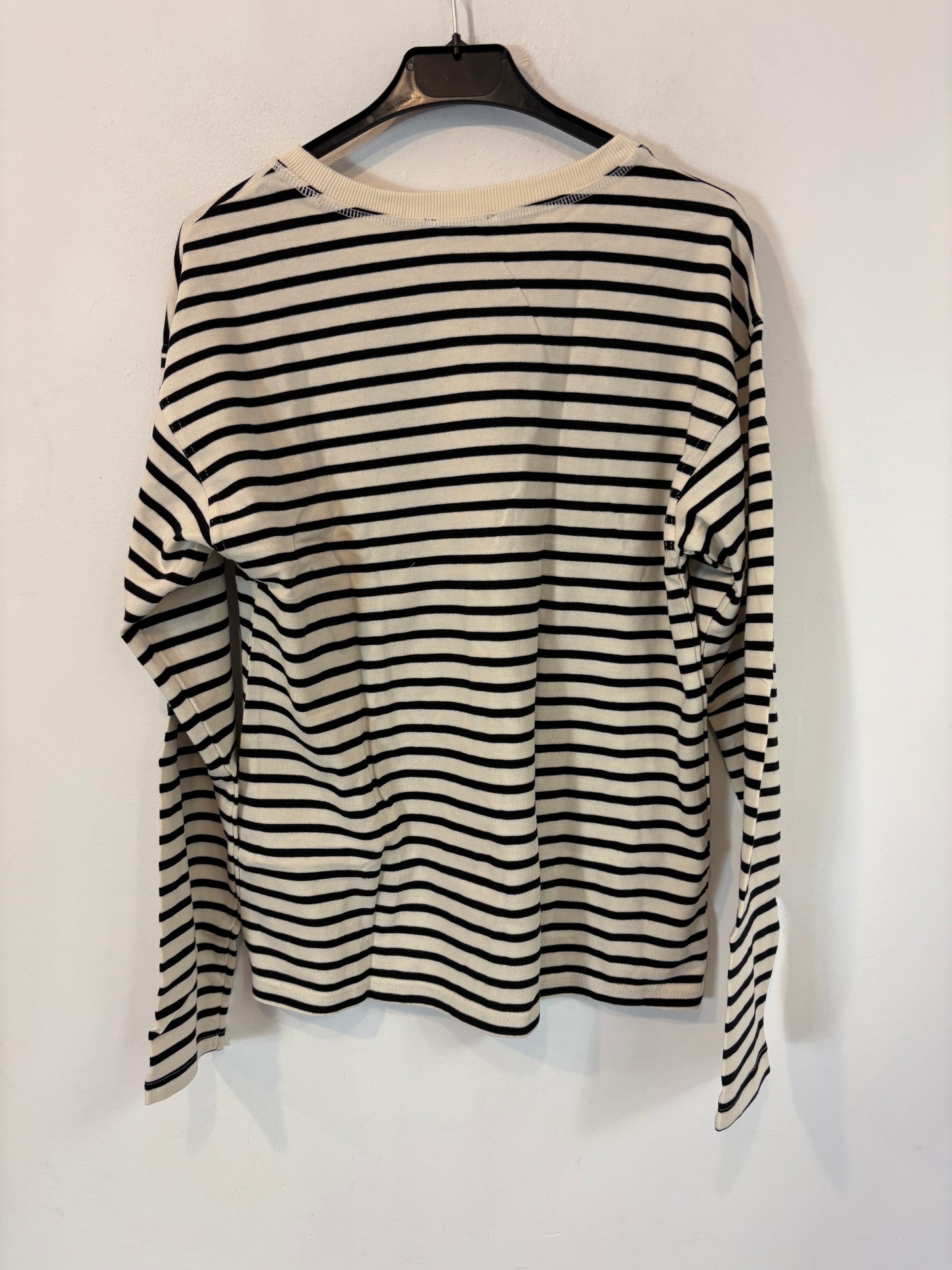 ZARA. Sudadera beige fina rayas . T S