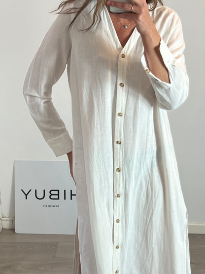 VILA. Vestido largo camisero. T 42