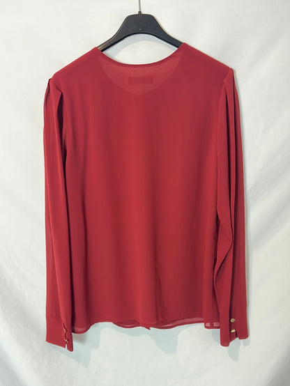 BIMANI. Blusa granate botones dorados. T S