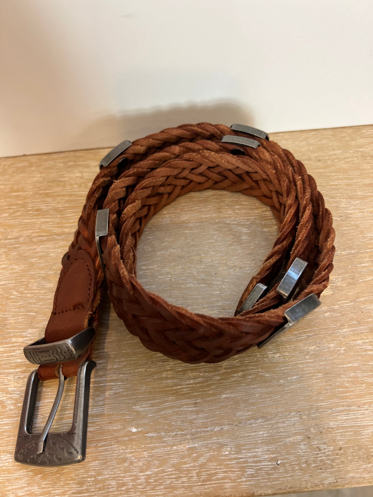 OTRAS. Cinturón trenzado marrón T.m