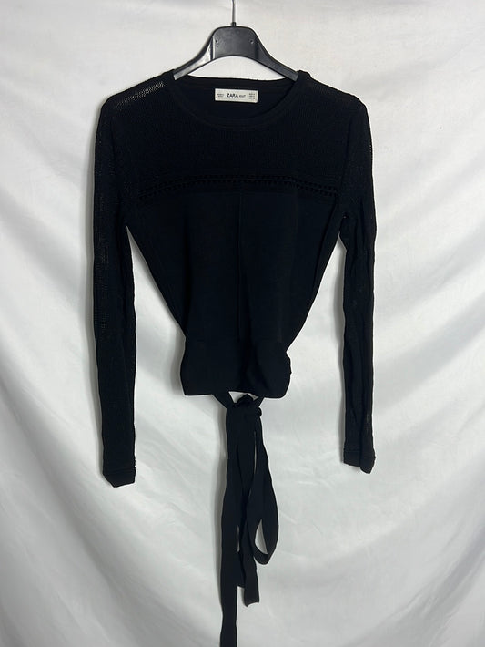 ZARA. Top punto negro apertura espalda. T M