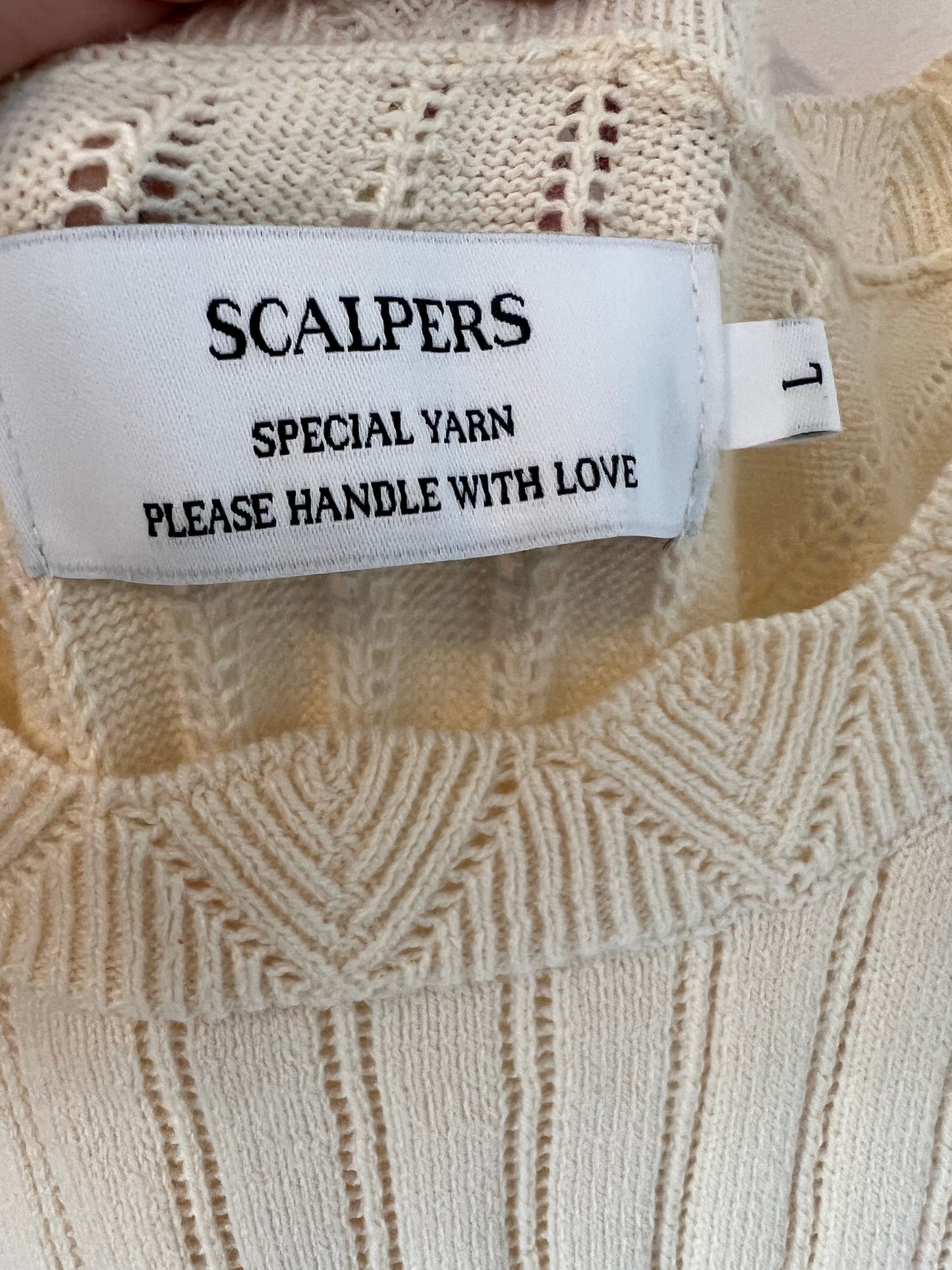 SCALPERS. Vestido largo punto beige T.l