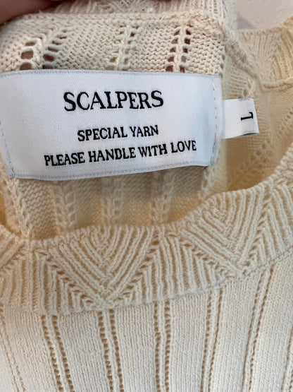 SCALPERS. Vestido largo punto beige T.l