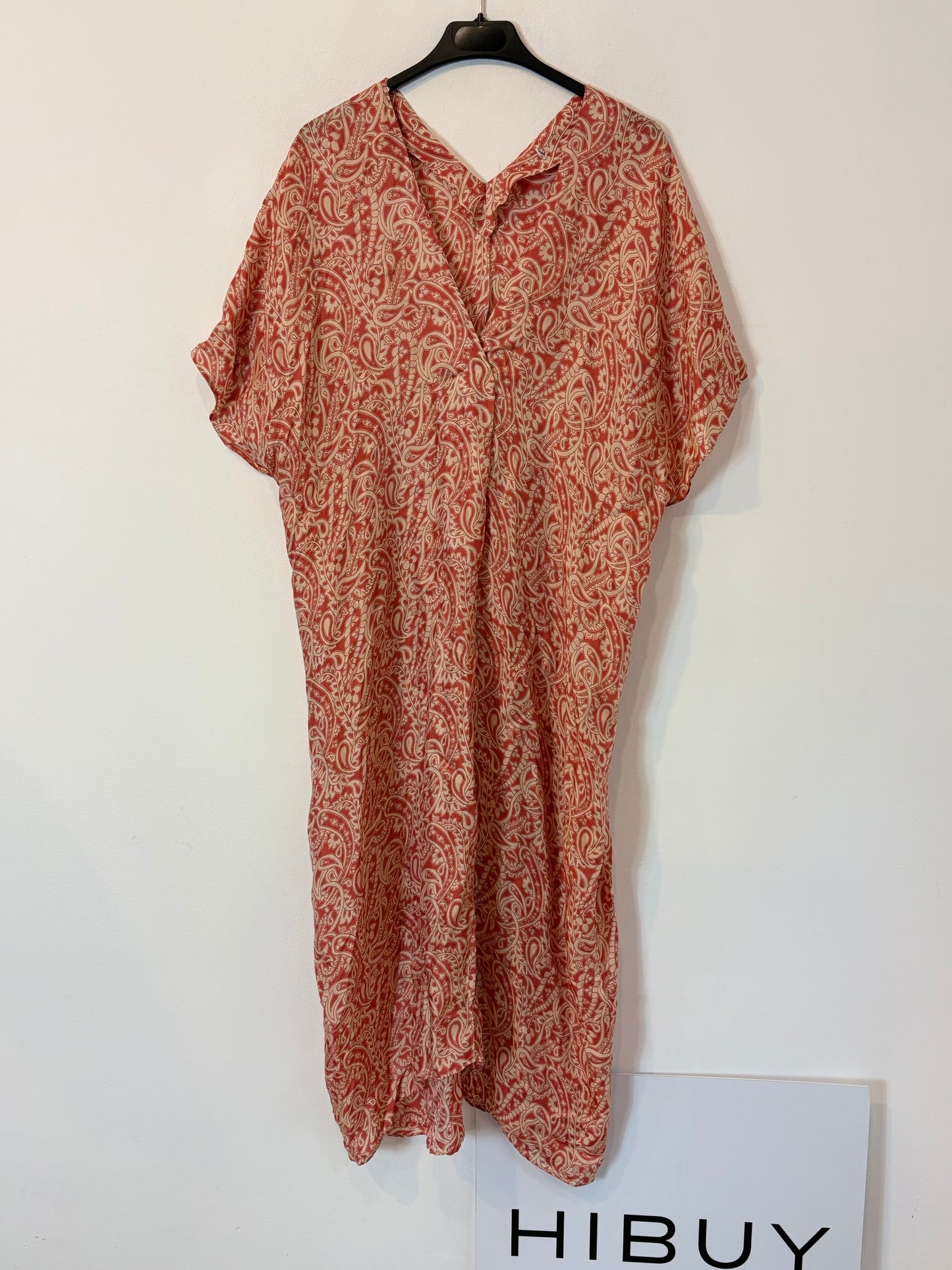 OTRAS. Vestido/kaftan fluido estampado. T S