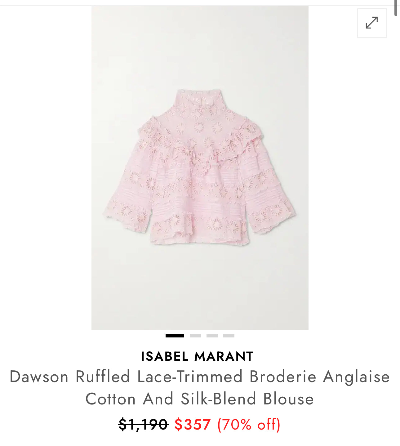ISABEL MARANT. Blusa rosa volante