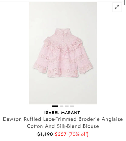 ISABEL MARANT. Blusa rosa volante