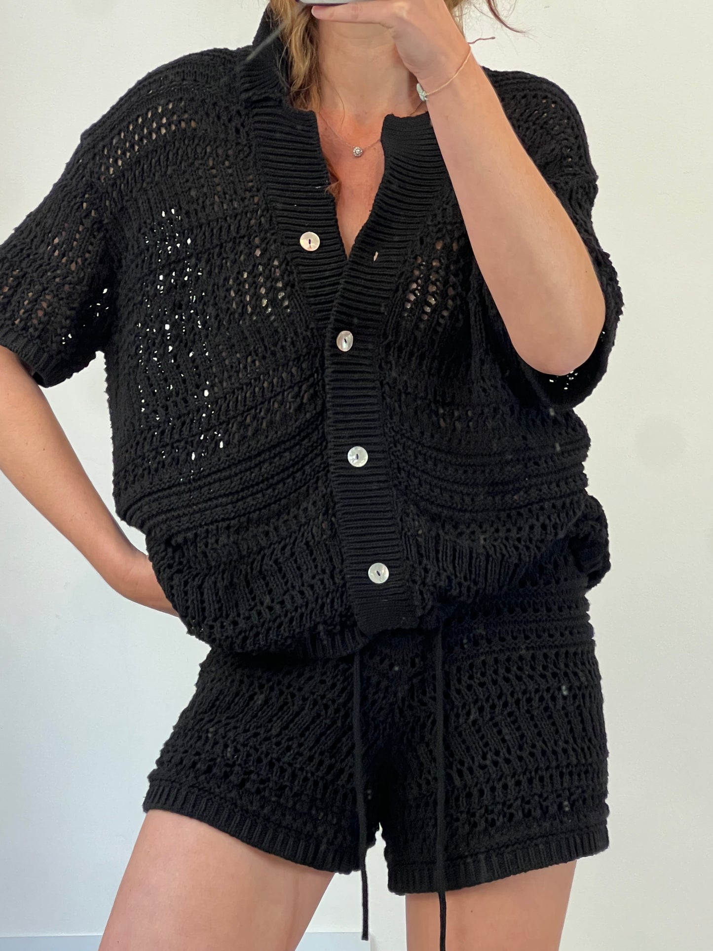 ZARA. Total look negro croché T.s/m