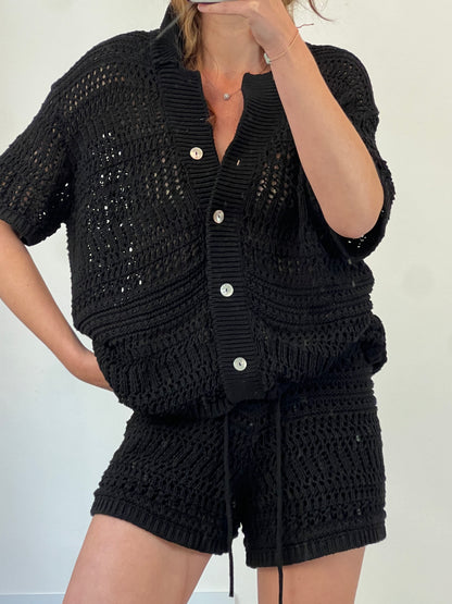 ZARA. Total look negro croché T.s/m