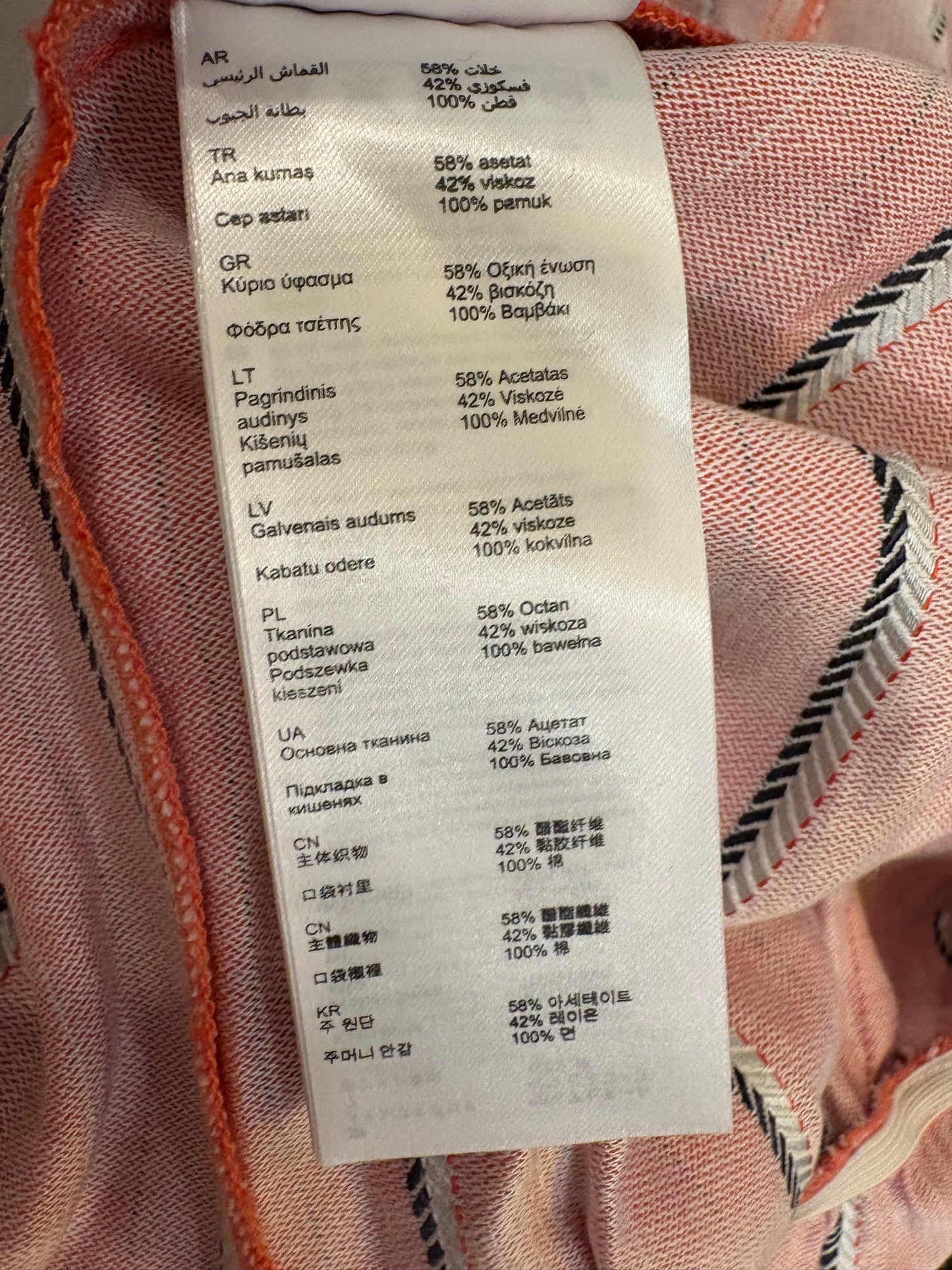 MAJE. Mono largo rayas rojo.  T.38