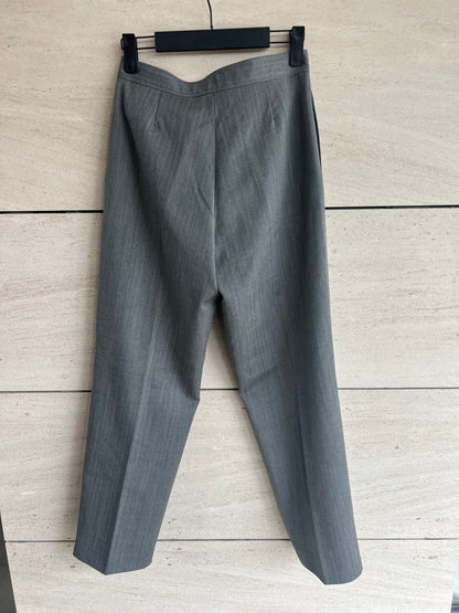 A.P.C. Pantalón pinzas lana gris dibujo espiga . T 34