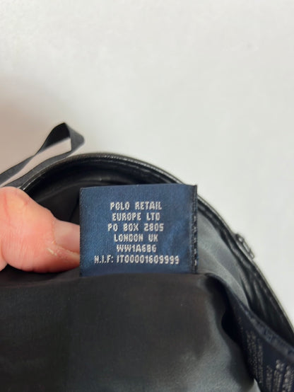 RALPH LAUREN. Black leather trousers with seams. Size 29 (38)