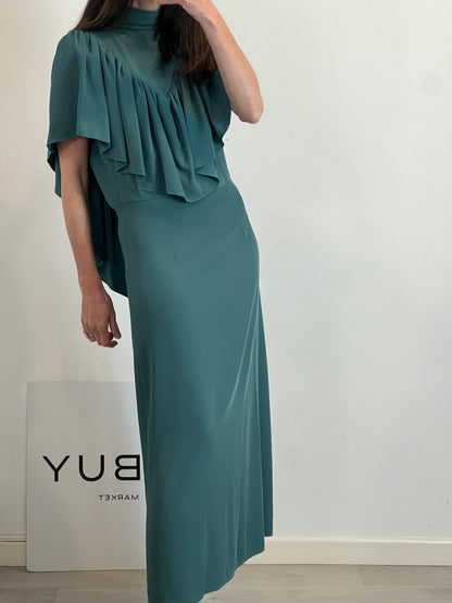 BOLFATE. Vestido midi escote volante