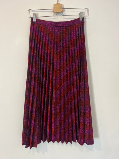 ZARA. Fuchsia pleated midi skirt. XS