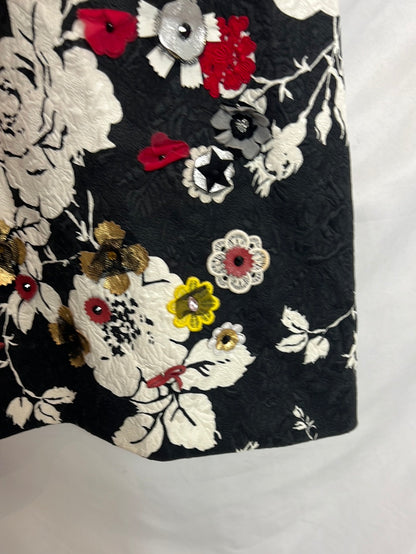 DOLCE & GABBANA. Vestido negro bordados y abalorios. T 44