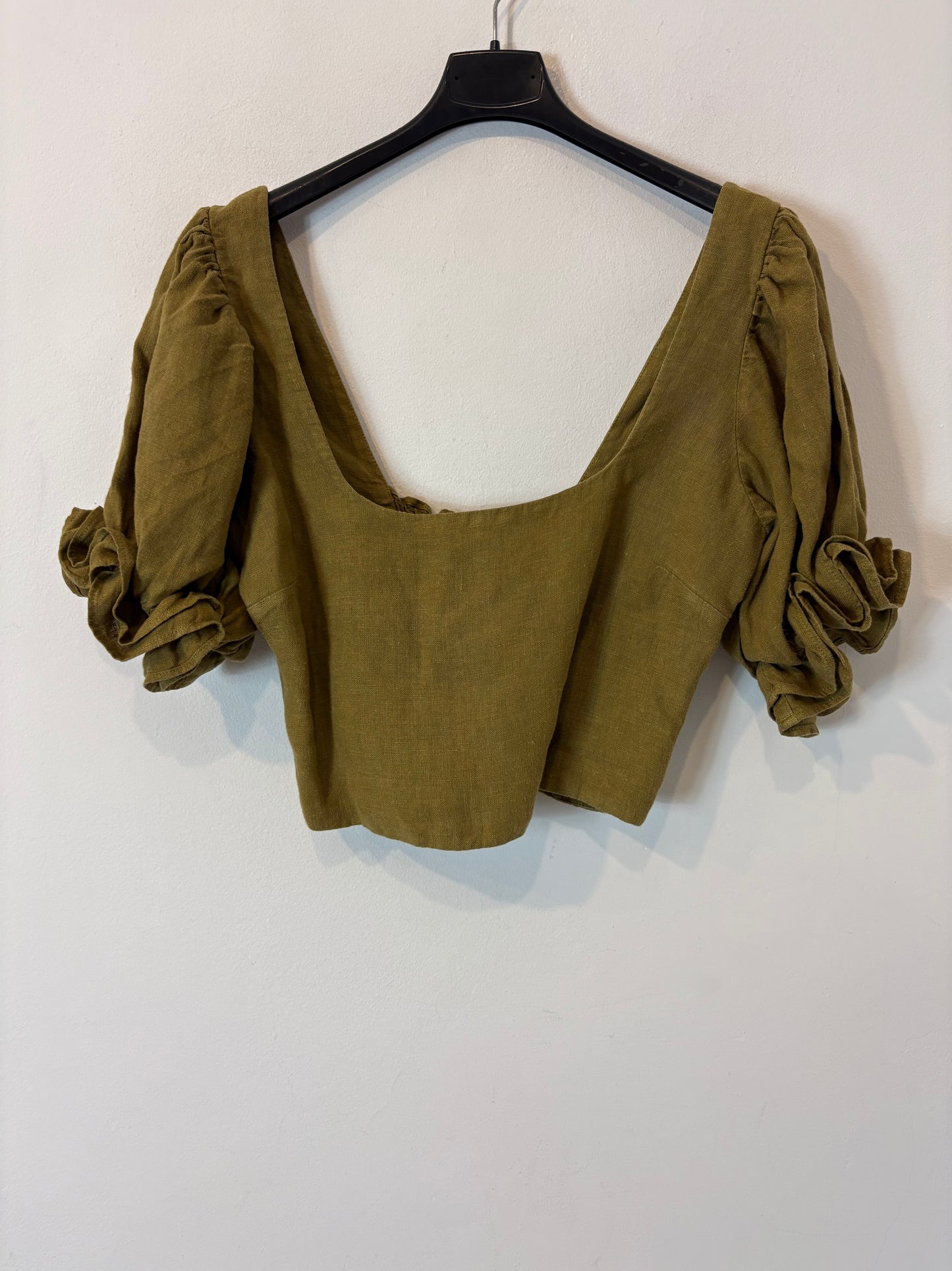 THE NEW SOCIETY. Top caqui manga farol. T S