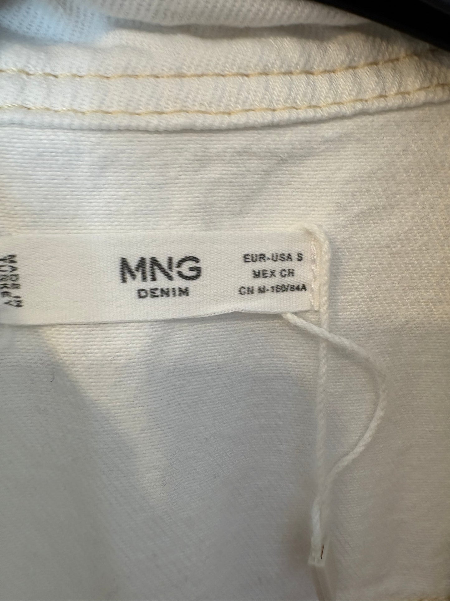 MANGO.  Mono denim largo blanco
