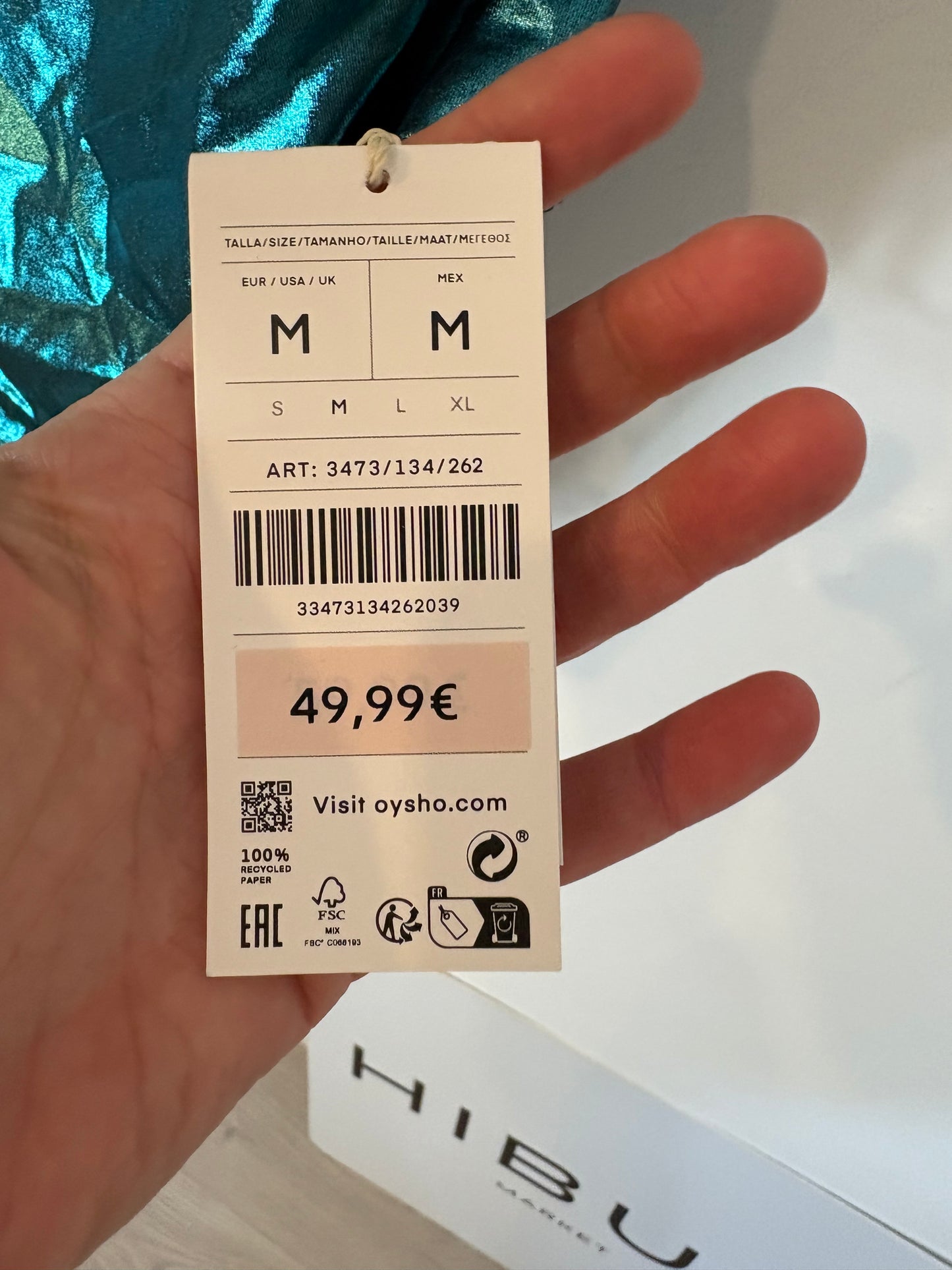 OYSHO. Bañador halter metalizado. T M