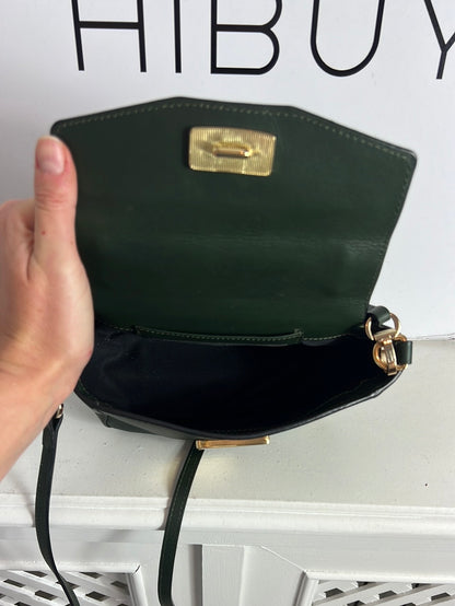 SANDRA FRECKLED. Green leather mini bag