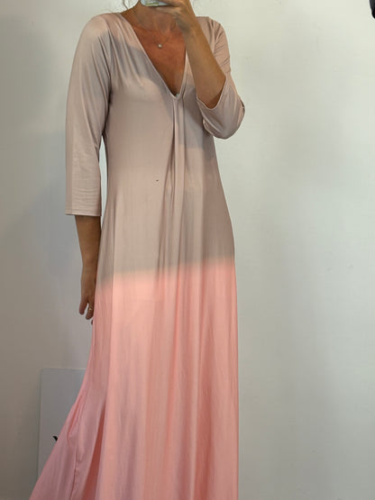 MISSLOOK. Vestido largo bicolor lycra. T L