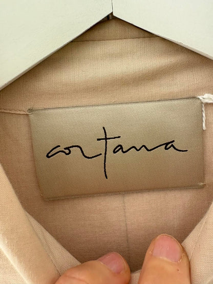 CORTANA. Camisa beige algodón ligero