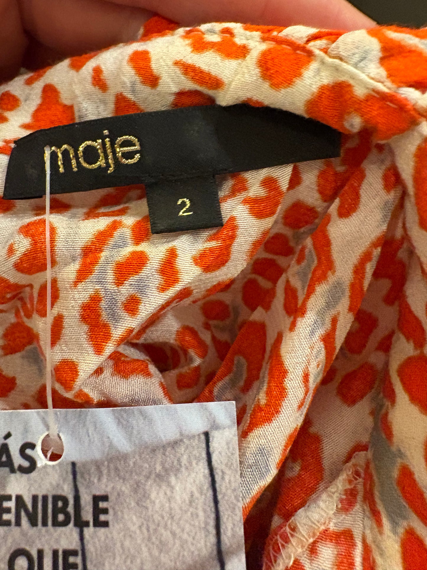 MAJE. Vestido animal print T.2 (m)