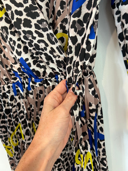 OTRAS. Vestido largo plisado animal print TU(S)