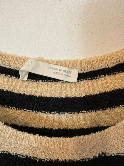 ZARA. Vestido largo textura rayas