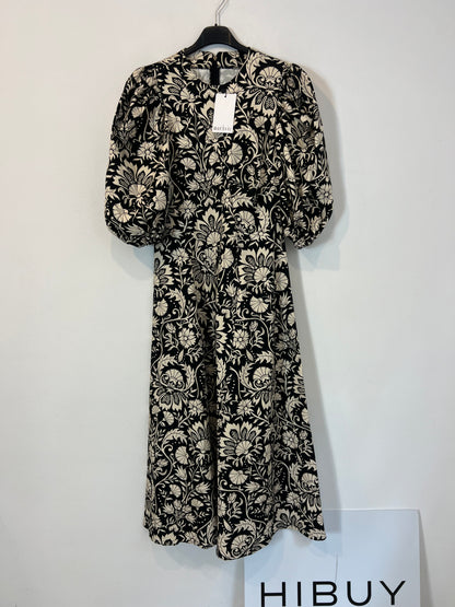MARAVIC. Vestido negro flores T.xs