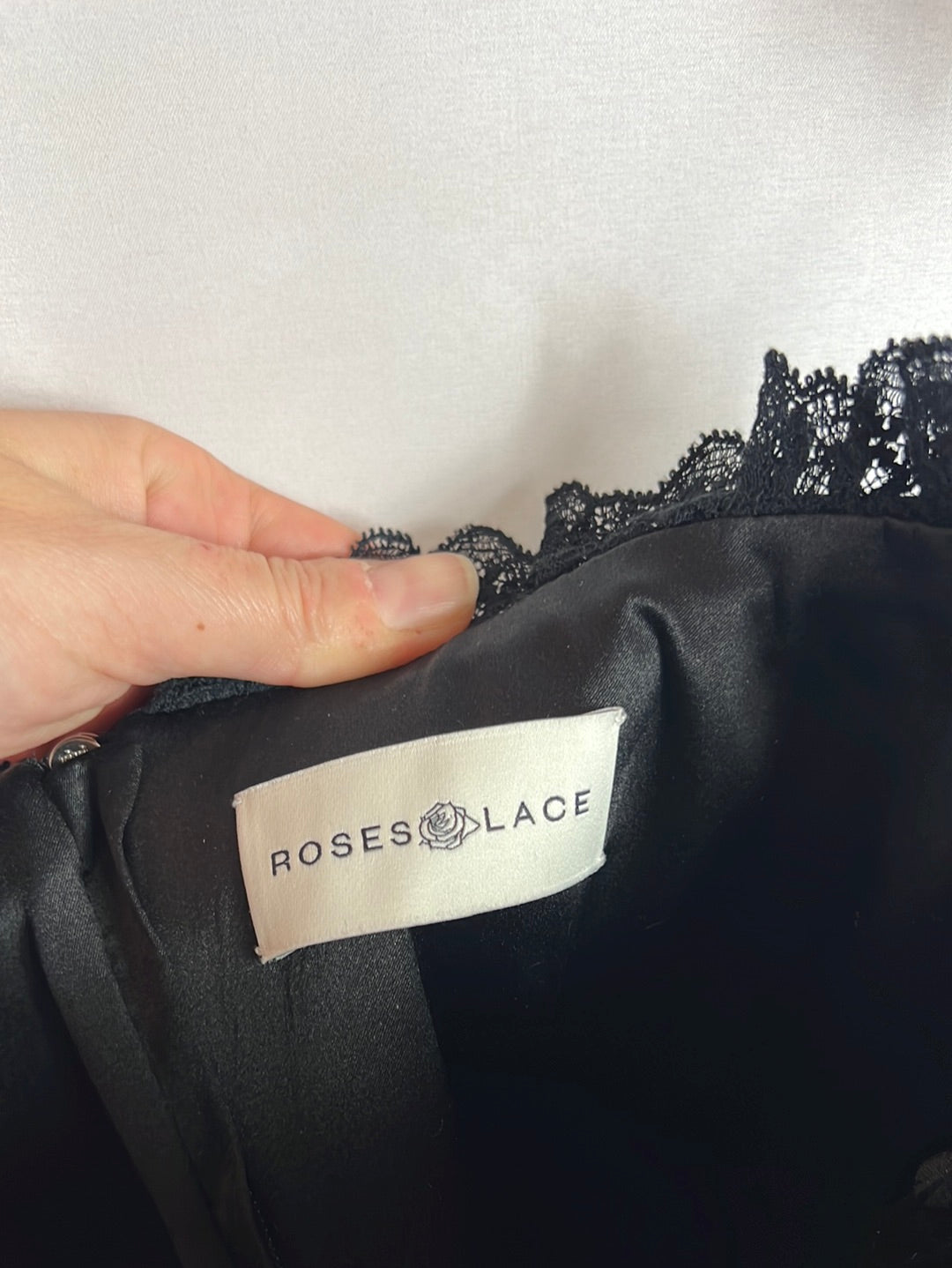 ROSES&amp;LACE. Romantic black silk dress. TS