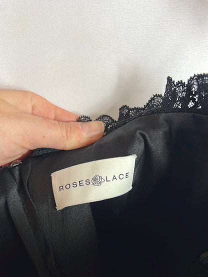 ROSES&amp;LACE. Romantic black silk dress. TS