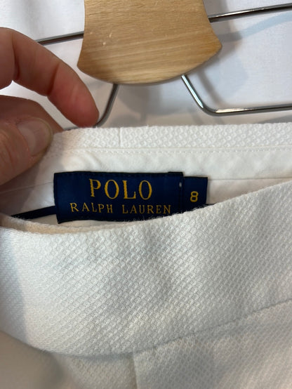 POLO RALPH LAUREN. White piqué Bermuda shorts. Size 38
