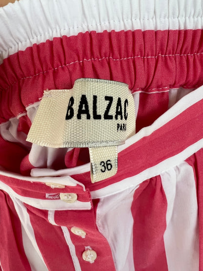 BALZAC. Falda midi rayas T.36