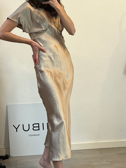 ZARA. Vestido largo satinado