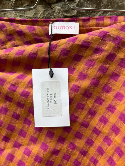MIMOKI. Falda midi pareo vichy