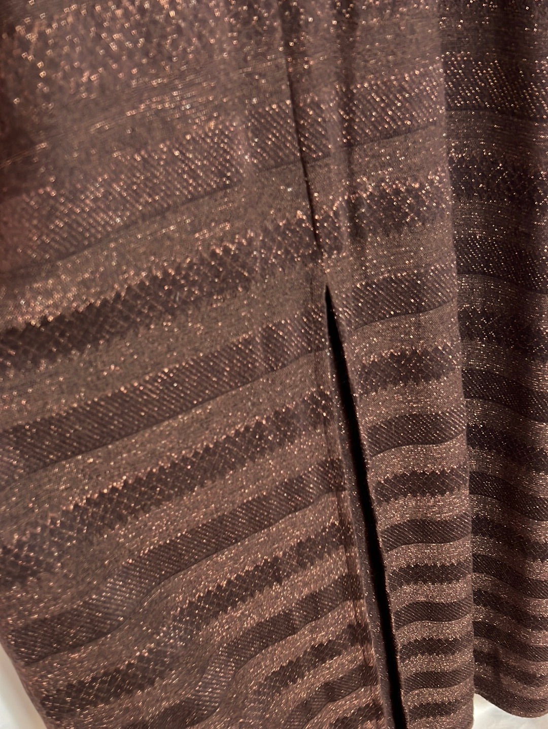 CALZEDONIA. Long brown dress with shiny threads. TS