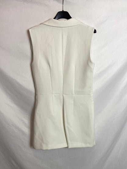 ZARA. Mono blanco botones T.XS