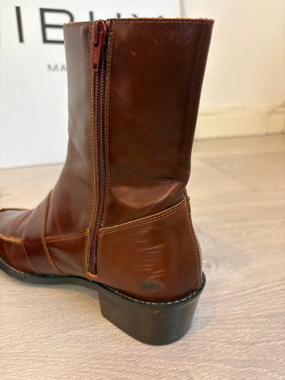 MICUIR. Botines piel efecto mocasín. T 38